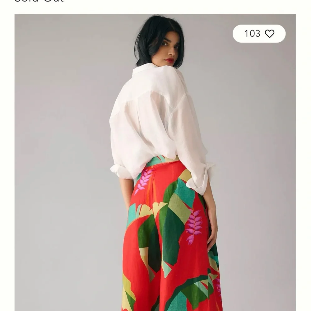 FARM Rio Heliconia Red Wide-Leg Tropical Print Pants - Picture 7 of 16